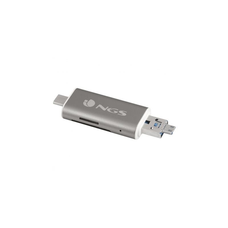 Lector de Tarjetas Externo NGS ALLY READER- USB 2-0- USB Tipo-C - Micro USB