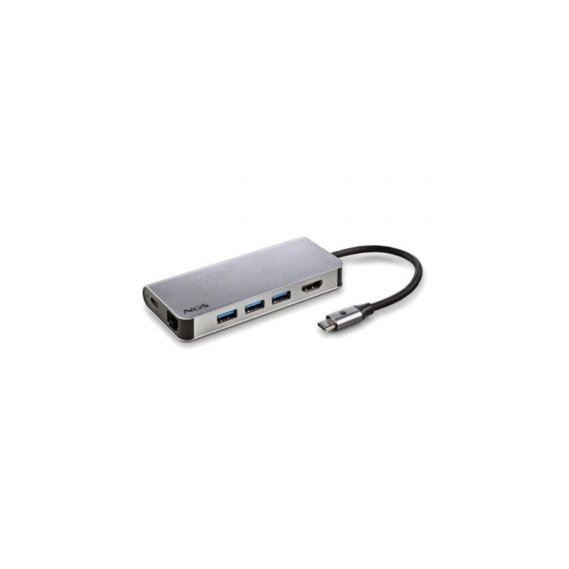 Docking USB Tipo-C NGS WonderDock8- 3xUSB- 1xUSB Tipo-C DP- 1xHDMI- 1xRJ45- 1xLector Tarjetas SD