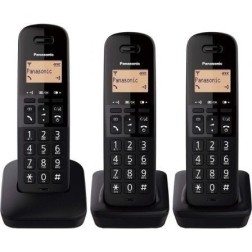 Teléfono Inalámbrico Panasonic KX-TGB613SPB- Pack TRIO- Negro