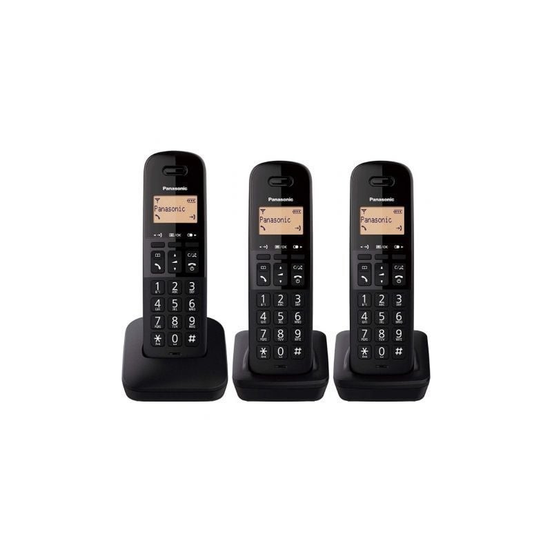 Teléfono Inalámbrico Panasonic KX-TGB613SPB- Pack TRIO- Negro