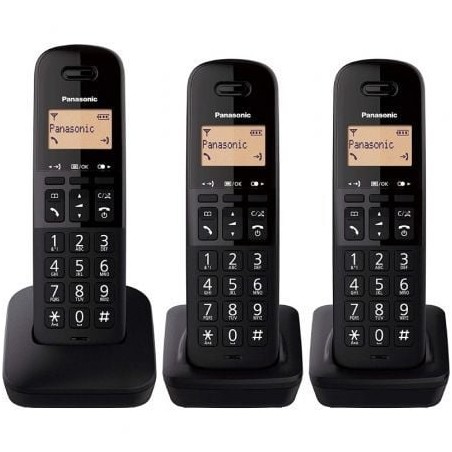 Teléfono Inalámbrico Panasonic KX-TGB613SPB- Pack TRIO- Negro