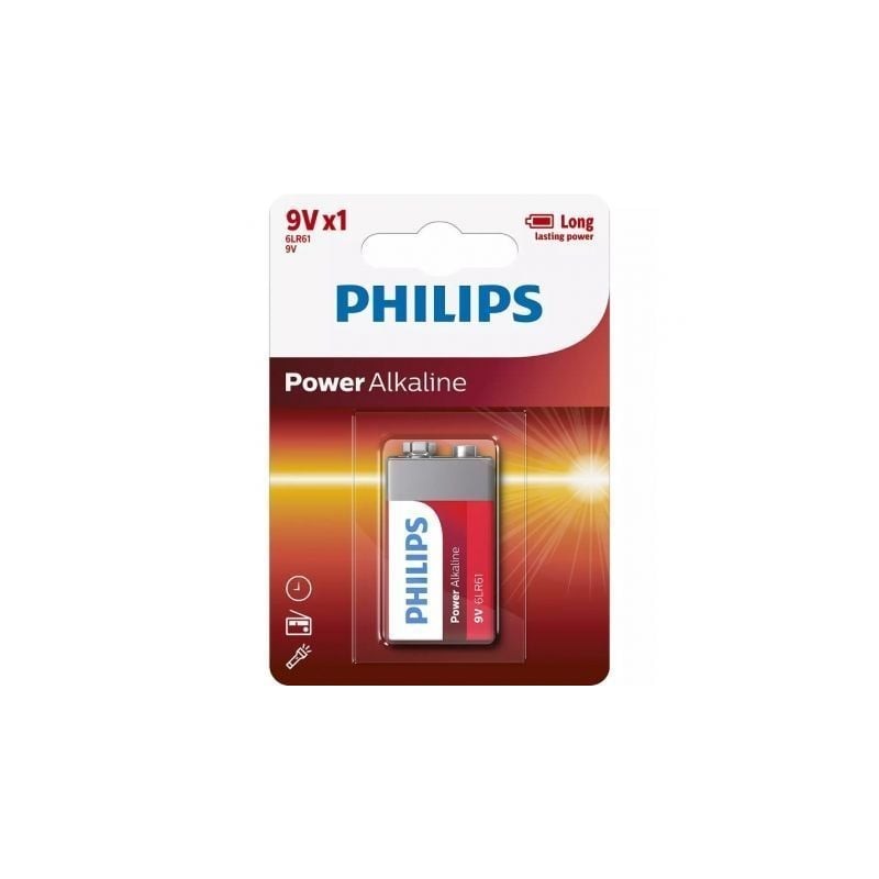 Pila Alcalina Philips 6LR61P1B-10- 9V