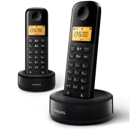 TelÃ©fono InalÃ¡mbrico Philips D1602B-34- Pack DUO- Negro