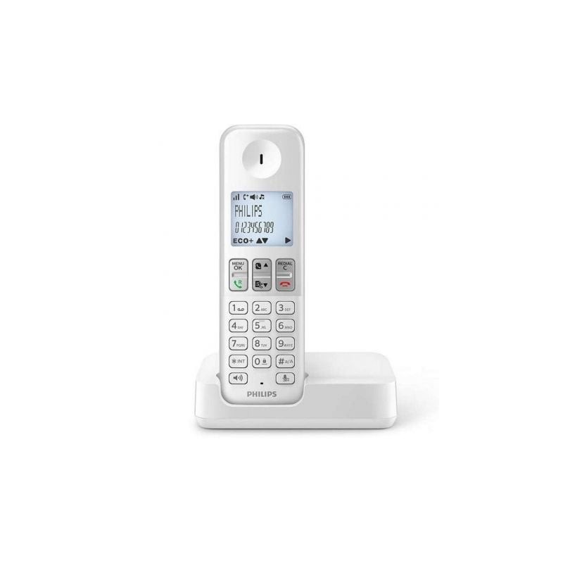 Teléfono Inalámbrico Philips D2501W-34- Blanco