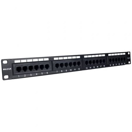 Patch Panel Phasak PU 2420- 24 Puertos- Cat-6- Altura 1U