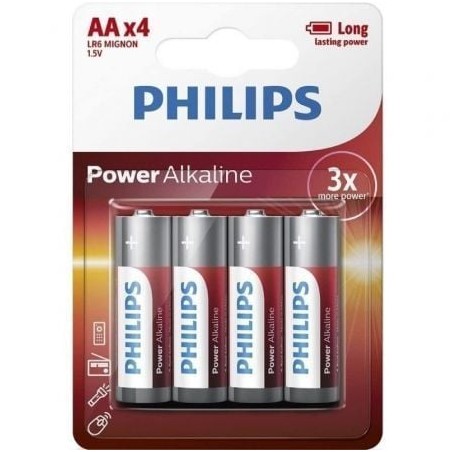 Pack de 4 Pilas AA Philips LR6P4B-10- 1-5V- Alcalina