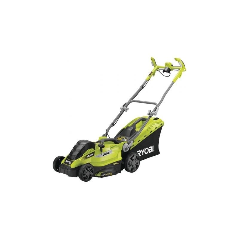 Cortacésped Ryobi RLM15E36H- 1500W- Corte Ø36cm- Incluye Recolector de Hierba 45L y Adaptador Mulching