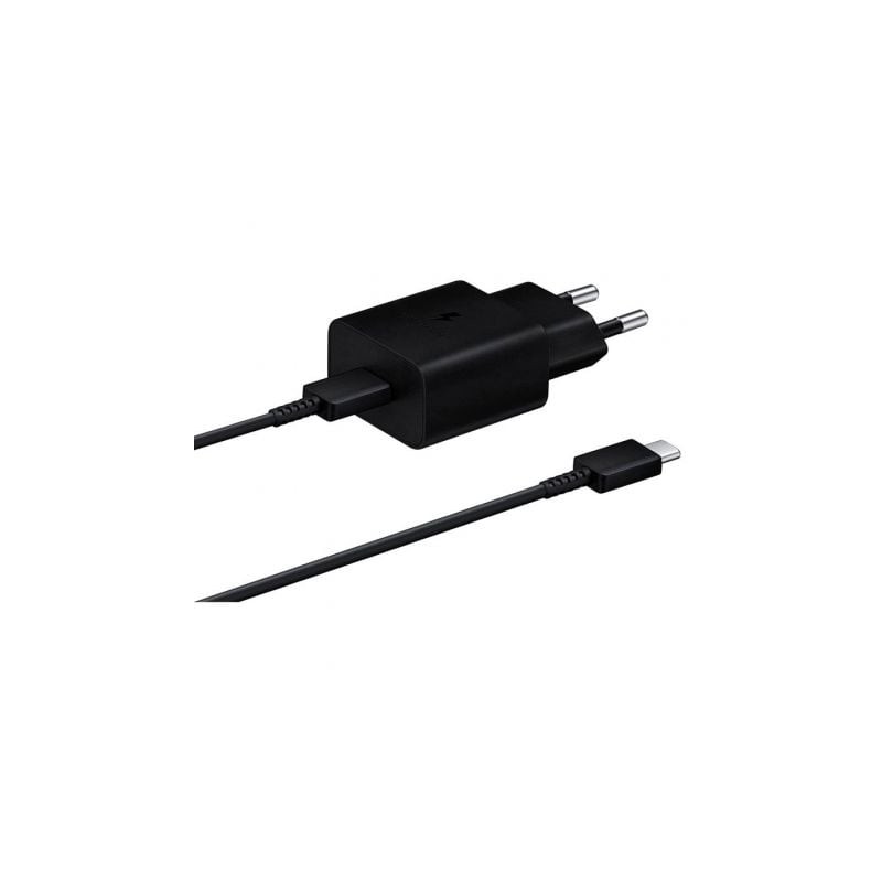 Cargador de Pared Samsung EP-T1510XBEGEU- 1xUSB Tipo-C + Cable USB Tipo-C- 15W