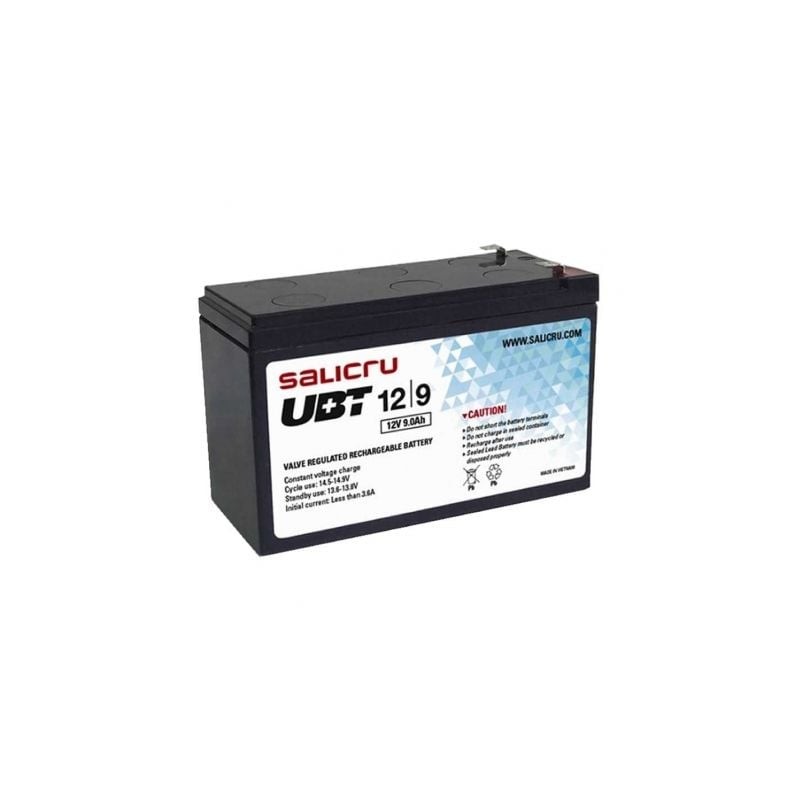 Batería Salicru UBT 12-9 compatible con SAI Salicru según especificaciones