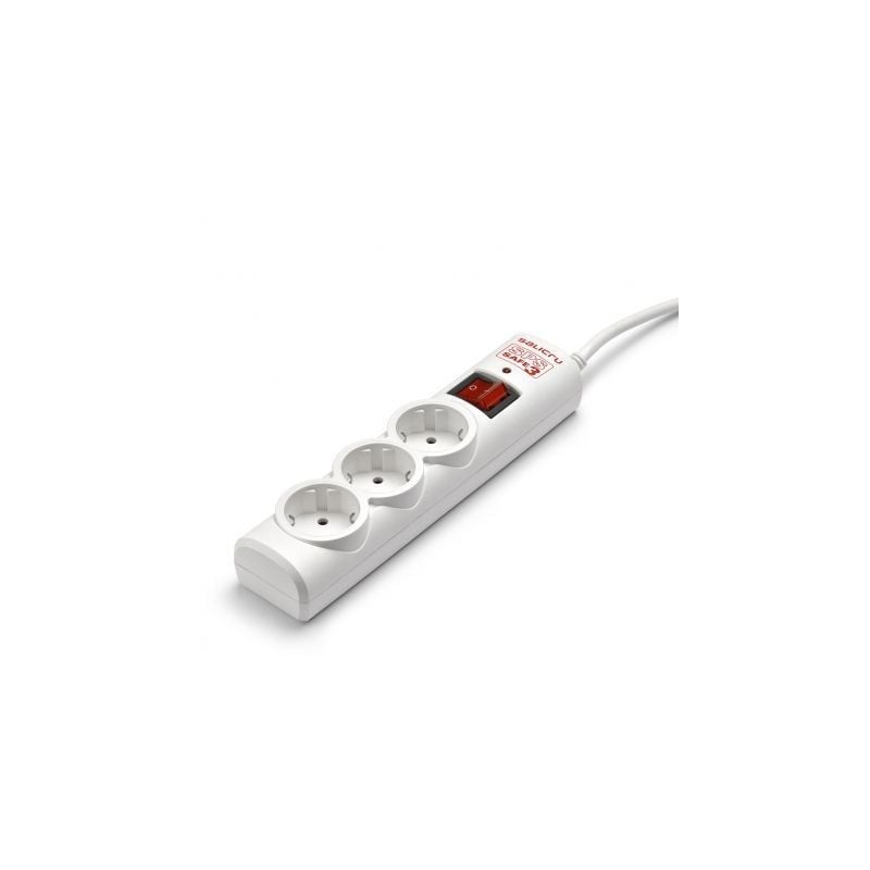 Regleta con interruptor Salicru SPS SAFE 3- 3 Tomas de corriente- Cable 1-5m- Blanca