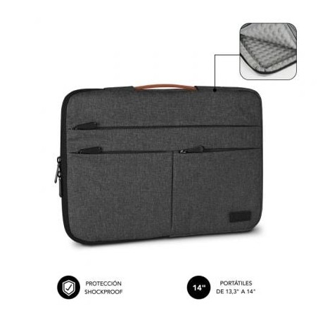 Funda Subblim Air Padding 360 Sleeve para Portátiles hasta 14"- Gris Oscuro