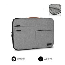 Funda Subblim Air Padding 360 Sleeve para Portátiles hasta 14"- Gris Claro