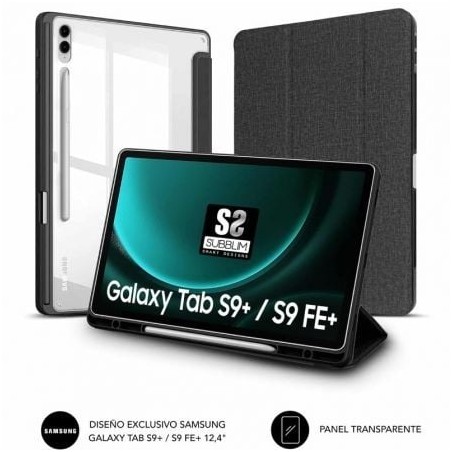 Funda Subblim Clear Shock para Tablet Samsung S9+- FE 12-4"- Negra