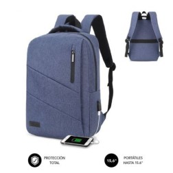 Mochila Subblim City Backpack para Portátiles hasta 15-6"- Puerto USB- Azul