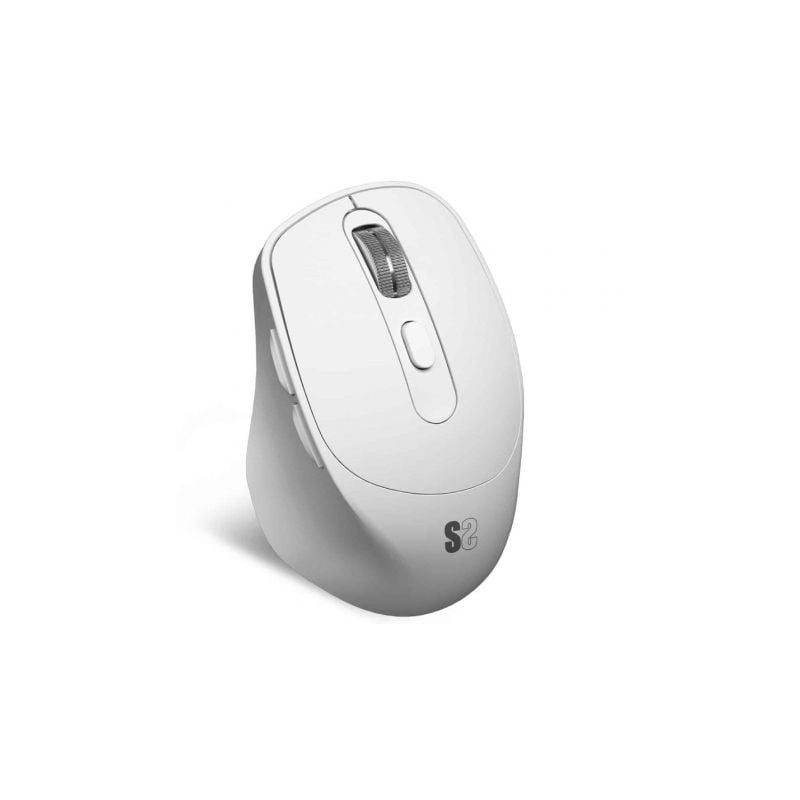 Ratón Ergonómico Inalámbrico por Bluetooth- 2-4GHz Subblim Comfort Ergo Dual Battery- Batería recargable- Hasta 2400 DPI- Blanco