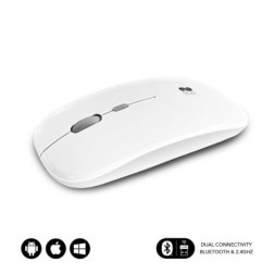 Ratón Inalámbrico por Bluetooth Subblim Dual Flat- Batería recargable- Hasta 1600 DPI- Blanco