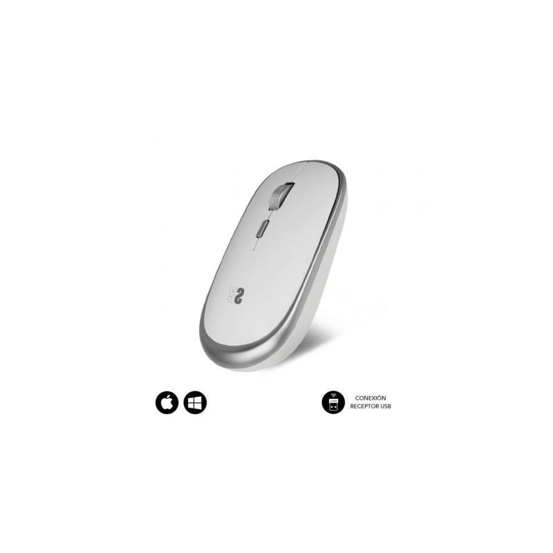 Ratón Mini Inalámbrico Subblim Wireless Mini- Hasta 1600 DPI- Plata