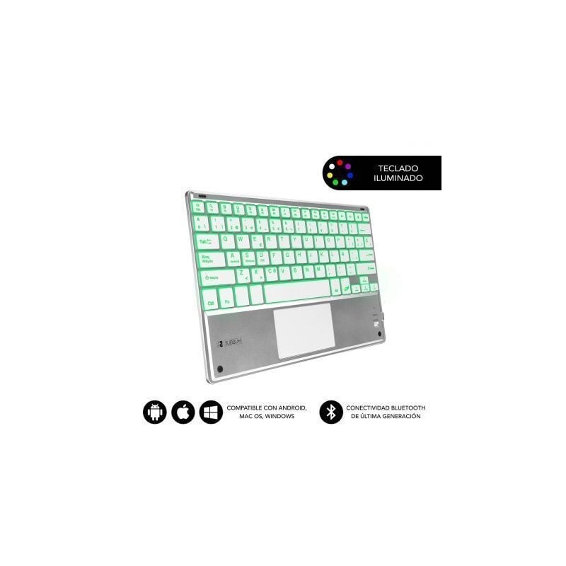 Teclado Compacto Inalámbrico por Bluetooth Subblim SMBT50- Plata