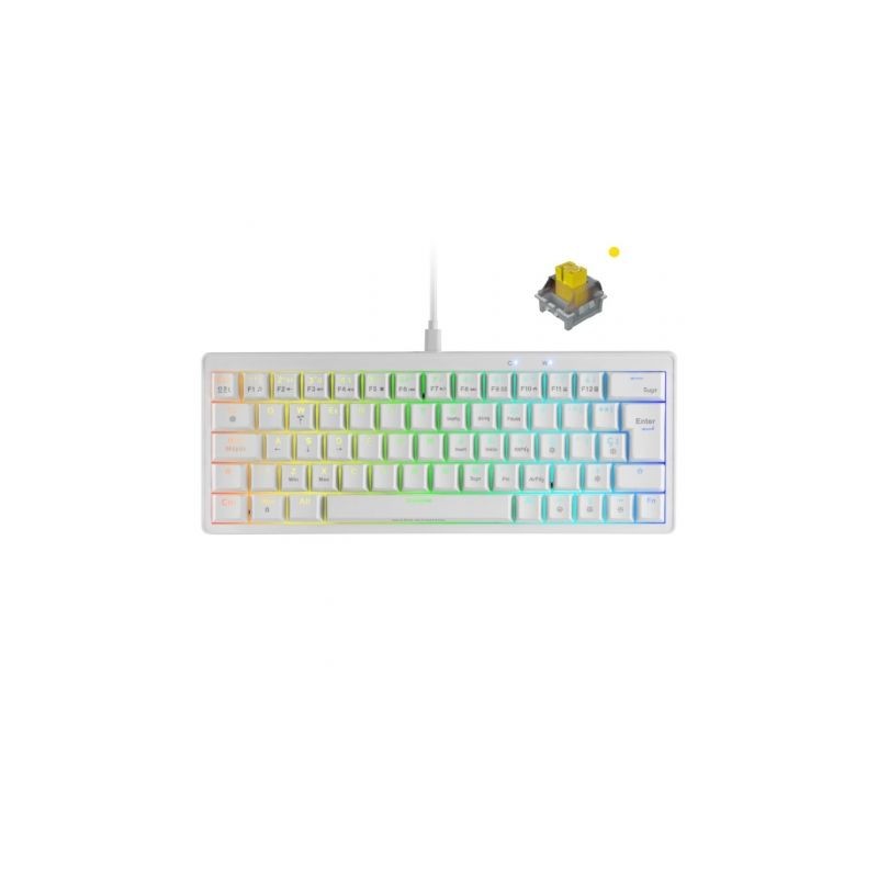 Teclado Gaming Mecánico Mars Gaming MKMINIPRO- Switch Amarillo- Blanco