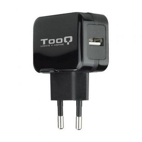 Cargador de Pared TooQ TQWC-1S01- 1xUSB- 12W- Negro