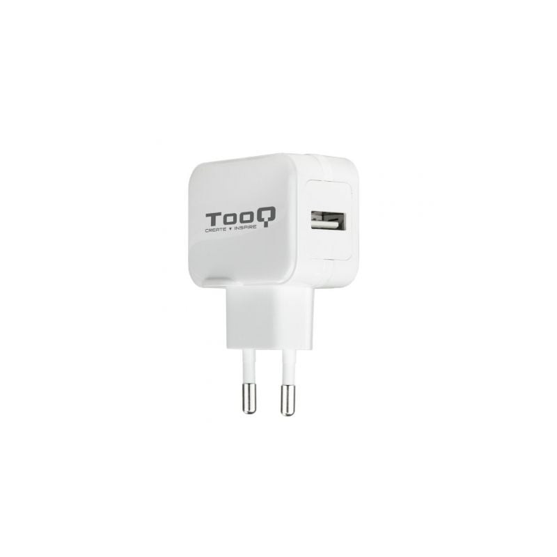 Cargador de Pared TooQ TQWC-1S01WT- 1xUSB- 12W- Blanco