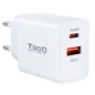 Cargador de Pared TooQ TQWC-2SC04WT- 1xUSB Tipo-C- 1xUSB- 20W