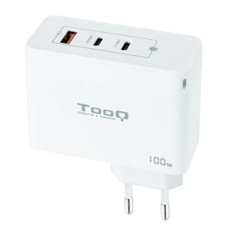 Cargador de Pared TooQ TQWC-GANQC2PD100W- 2xUSB Tipo-C- 1xUSB- 100W