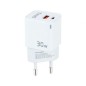 Cargador de Pared TooQ TQWC-GANQCPD30WT- 1xUSB Tipo-C- 1xUSB- 30W