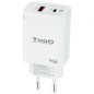 Cargador Gan de Pared TooQ TQWC-GANQCPD45WT- 1xUSB Tipo-C- 1xUSB- 45W