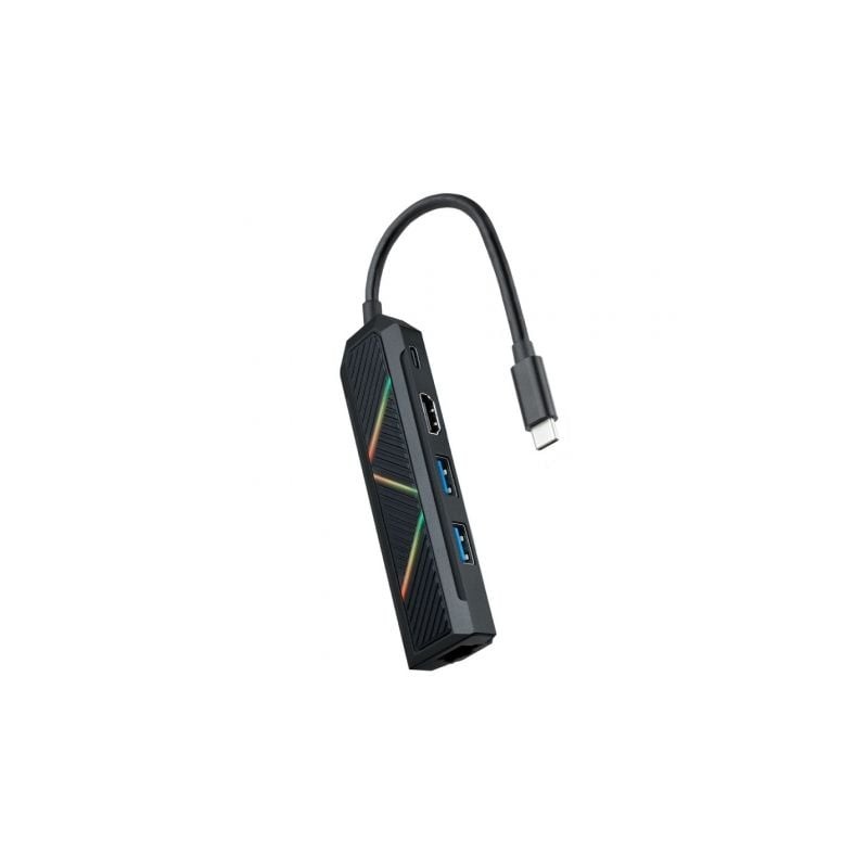 Docking USB Tipo-C Nanocable 10-16-0501- 2xUSB- 1xUSB Tipo-C PD- 1xHDMI- 1xRJ45- Negro