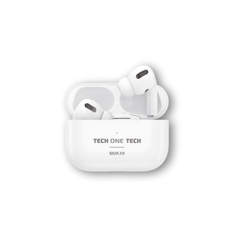 Auriculares Bluetooth Tech One Tech SIUX-10 TEC1410- con estuche de carga- Autonomía 5h- Blancos