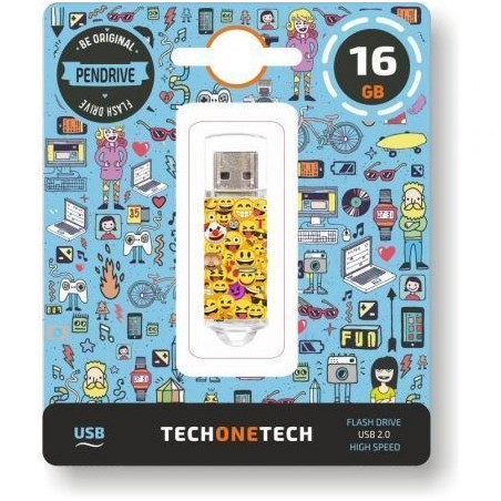 Pendrive 16GB Tech One Tech Emojis USB 2-0