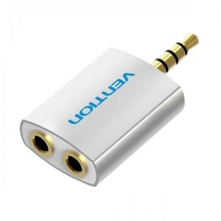 Adaptador Audio Vention BDAW0- Jack 3-5 Macho - 2x Jack 3-5 Hembra- Blanco