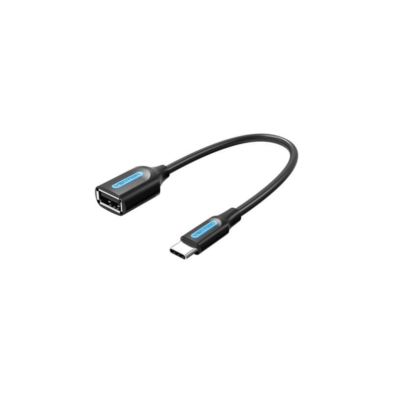 Cable USB 2-0 Vention CCSBB- USB Tipo-C Macho - USB Hembra- 15cm- Negro