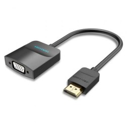 Conversor Vention 42161 HDMI Macho - VGA Hembra - Jack 3-5 Hembra- 15cm- Negro