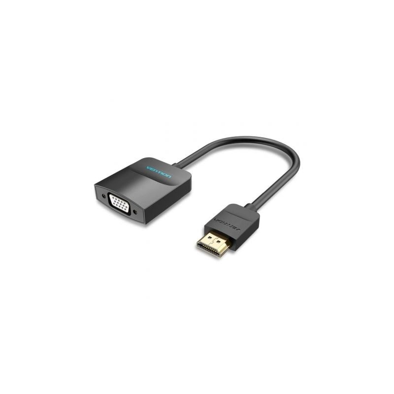 Conversor Vention 42161 HDMI Macho - VGA Hembra - Jack 3-5 Hembra- 15cm- Negro