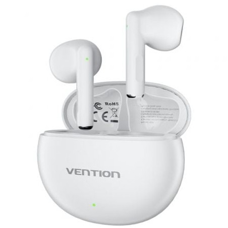 Auriculares Bluetooth Vention ELF 06 NBKW0 con estuche de carga- Autonomía 6h- Blancos