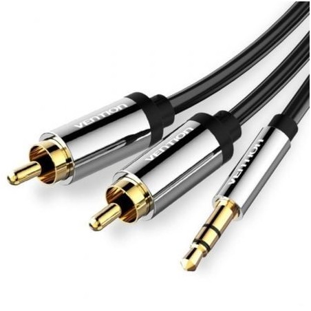 Cable Estéreo Vention BCFBI- Jack 3-5 Macho - 2x RCA Macho- 3m- Negro