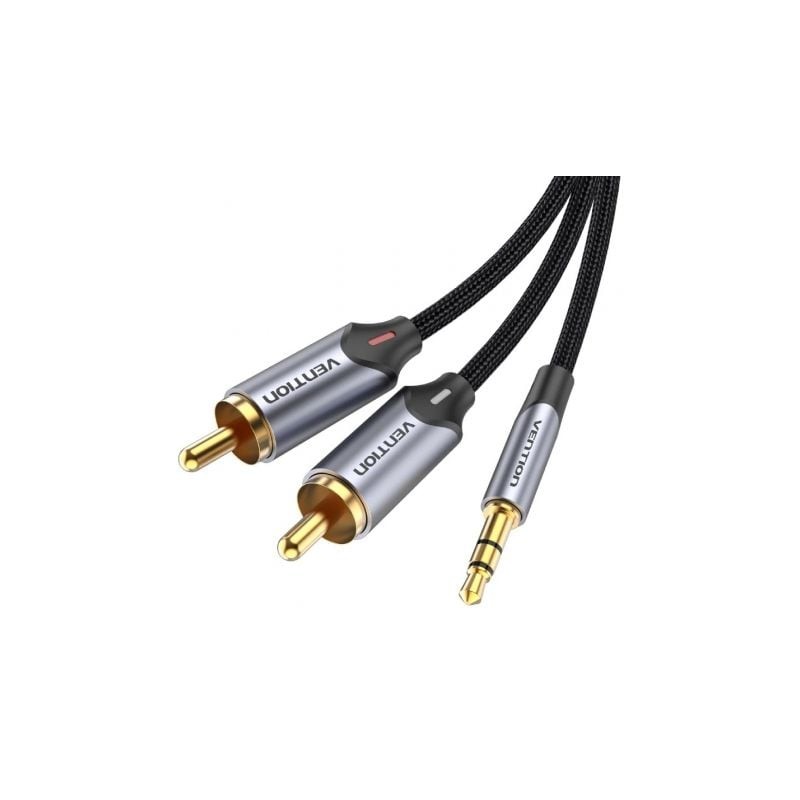 Cable Audio Vention BCNBG- 2x RCA Macho - Jack 3-5 Macho- 1-5m- Gris