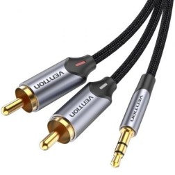 Cable Audio Vention BCNBK- 2x RCA Macho - Jack 3-5 Macho- 8m- Gris