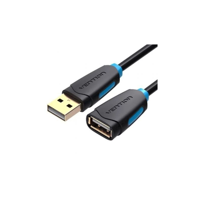 Cable Alargador USB 2-0 Vention CBCBF- USB Macho - USB Hembra- 1m- Negro