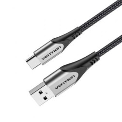 Cable USB 2-0 Tipo-C Vention CODHC- USB Macho - USB Tipo-C Macho- Hasta 60W- 480Mbps- 25cm- Gris