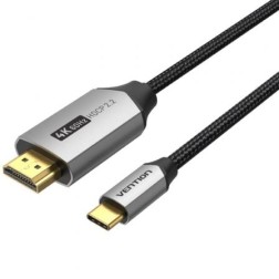 Cable Conversor HDMI 2-0 4K Vention CRBBF- USB Tipo-C Macho - HDMI Macho- 1m- Negro