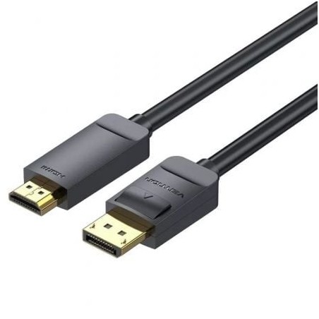 Cable Conversor Vention HAGBF- DisplayPort Macho - HDMI 4K Macho- 1m- Negro