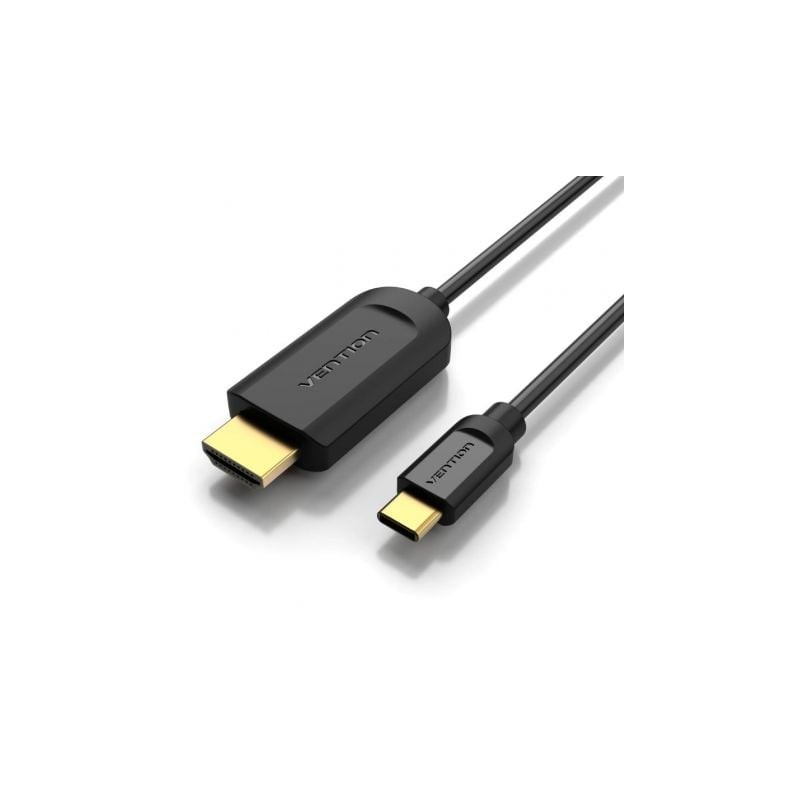 Cable Conversor HDMI 1-4 4K Vention CGUBG- USB Tipo-C Macho - HDMI Macho- 1-5m- Negro