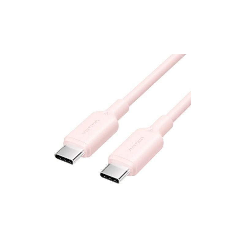 Cable USB 2-0 Tipo-C 3A Vention TRCPH- USB Tipo-C Macho - USB Tipo-C Macho- Hasta 60W- 480Mbps- 2m- Rosa