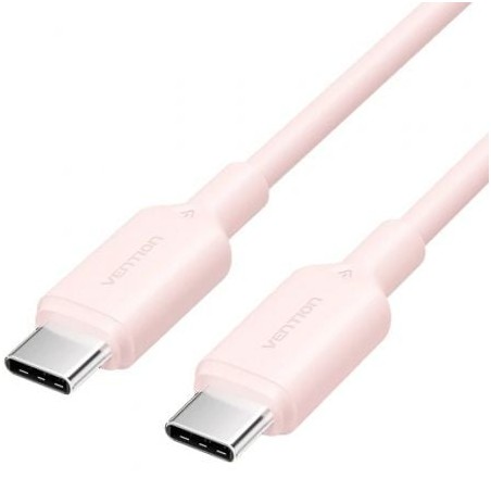 Cable USB 2-0 Tipo-C 3A Vention TRCPH- USB Tipo-C Macho - USB Tipo-C Macho- Hasta 60W- 480Mbps- 2m- Rosa