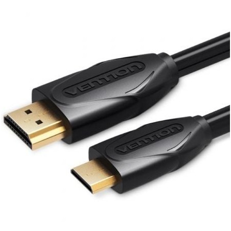 Cable HDMI Vention VAA-D02-B200- HDMI Macho - Mini HDMI Macho- 2m- Negro