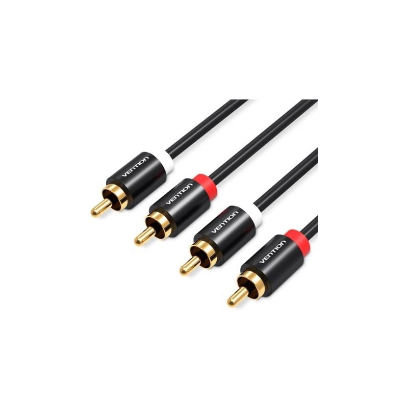 Cable Estéreo Vention VAB-R06-B150- 2x RCA Macho - 2x RCA Macho- 1-5m- Negro