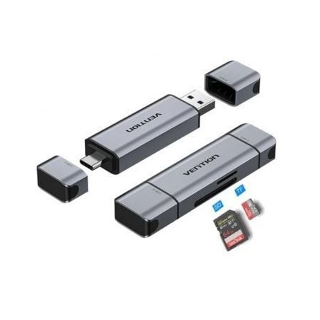 Lector de Tarjetas Externo Vention CLKB0- USB 3-0 y USB Tipo-C